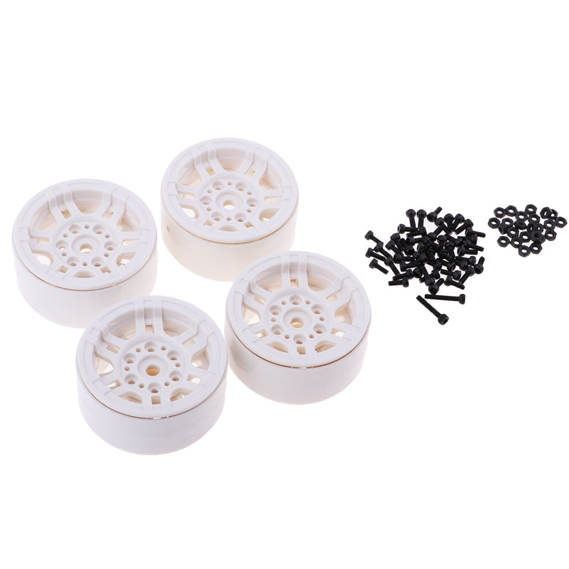 1/10 RC Climbing Truck 1.9'' Plastic Beadlock Tire Wheel Rim White for RC4WD