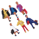 6Pcs 1/87 HO Scale Painted Model People Passengers Characters Miniature Figures Architectural Model Human Plastic Scene Simulation
