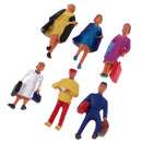 6Pcs 1/87 HO Scale Painted Model People Passengers Characters Miniature Figures Architectural Model Human Plastic Scene Simulation