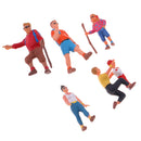 6pcs 1:87 HO Painted People Figurine Outdoor Play Pose for Sand Table Layout