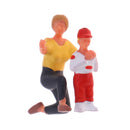 6pcs 1:87 HO Painted People Figurine Outdoor Play Pose for Sand Table Layout