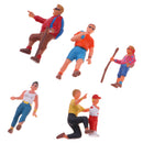 6pcs 1:87 HO Painted People Figurine Outdoor Play Pose for Sand Table Layout