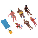 6pcs Beach Theme Painted Model Train People Figures HO for Layout or Diorama