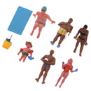 6pcs Beach Theme Painted Model Train People Figures HO for Layout or Diorama