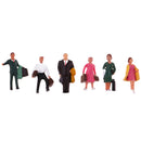 6pcs Train Passengers Painted Model People Figures HO for Layout or Diorama