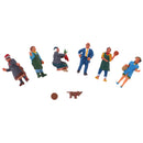 6x Market Theme Painted Model Train People Figures HO for Layout or Diorama
