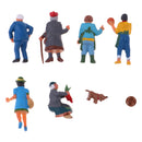 6x Market Theme Painted Model Train People Figures HO for Layout or Diorama