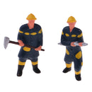 6x Fireman Firefighter Painted Model People Figures HO for Layout or Diorama