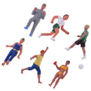 6Pcs 1/87 HO Scale Painted Model People Sportsman Characters Miniature Figures Architectural Model Human Plastic Scene Simulation