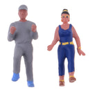 6Pcs 1/87 HO Scale Painted Model People Sportsman Characters Miniature Figures Architectural Model Human Plastic Scene Simulation