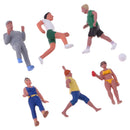 6Pcs 1/87 HO Scale Painted Model People Sportsman Characters Miniature Figures Architectural Model Human Plastic Scene Simulation