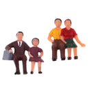 6Pieces HO Scale Painted People Figurines Sitting Pose for Sand Table Layout