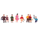 6Pieces HO Scale Painted People Figurines Sitting Pose for Sand Table Layout