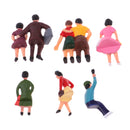 6Pieces HO Scale Painted People Figurines Sitting Pose for Sand Table Layout