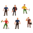 6Pcs 1/87 HO Scale Painted Model People Workers Characters Miniature Figures Architectural Model Human Plastic Scene Simulation