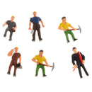 6Pcs 1/87 HO Scale Painted Model People Workers Characters Miniature Figures Architectural Model Human Plastic Scene Simulation
