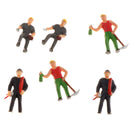 6Pcs 1/87 HO Scale Painted Model People Workers Characters Miniature Figures Architectural Model Human Plastic Scene Simulation