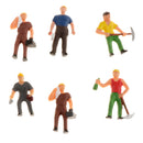6Pcs 1/87 HO Scale Painted Model People Workers Characters Miniature Figures Architectural Model Human Plastic Scene Simulation