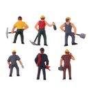 6Pcs 1/87 HO Scale Painted Model People Workers Characters Miniature Figures Architectural Model Human Plastic Scene Simulation