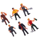 6Pcs 1/87 HO Scale Painted Model People Workers Characters Miniature Figures Architectural Model Human Plastic Scene Simulation