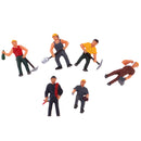 6Pcs 1/87 HO Scale Painted Model People Workers Characters Miniature Figures Architectural Model Human Plastic Scene Simulation