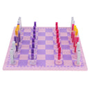 Travel Chess Set with Chess Board Educational Toys for Kids and Adults Pink