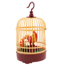 Sound Activated Chirping Bird Pet Toy in Cage - Realistic Sounds & Movements