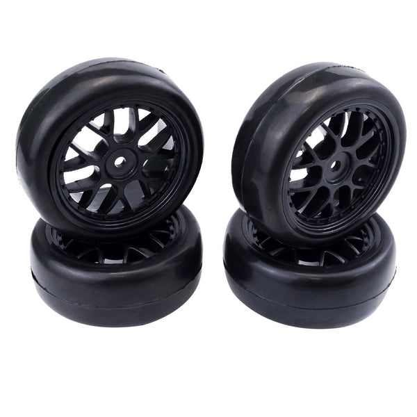 1/10 RC Drift Car Spare Part 65mm Black Rubber Tire Tyres for LRP Traxxas 4x