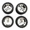 1/18 4WD Electric RC Car Parts 4Pcs Tyre Tyres A959-01 for Wltoys Model Toys