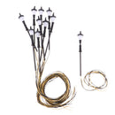 10pcs 1/100 Scale Single-head LED Light Street Lamppost 3V for Yard Scenery Decorative, 7cm Height, Warm White Light
