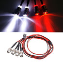 4pcs LED Light Kit Headlights Taillight White Red for 1/5 1/8 1/10 1/12 1/16 RC Car Upgrade Parts