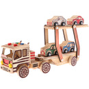 Multi-color 340x78x145mm Wooden Car Carrier Model Double Layers Children Vehicle Car Kids Educational Toy for Kids Gift