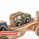 Multi-color 340x78x145mm Wooden Car Carrier Model Double Layers Children Vehicle Car Kids Educational Toy for Kids Gift