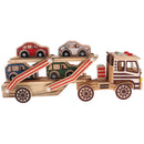 Multi-color 340x78x145mm Wooden Car Carrier Model Double Layers Children Vehicle Car Kids Educational Toy for Kids Gift