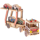 Multi-color 340x78x145mm Wooden Car Carrier Model Double Layers Children Vehicle Car Kids Educational Toy for Kids Gift