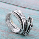 Fashion Feather Ring for Women Girls Leaf Jewelry Ring Adjustable