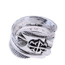 Fashion Feather Ring for Women Girls Leaf Jewelry Ring Adjustable