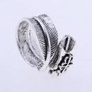 Fashion Feather Ring for Women Girls Leaf Jewelry Ring Adjustable