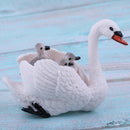 Lifelike White Swan Model, Wild Animal Figurine, Kids Toy Desktop Ornaments