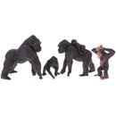 4pcs Lifelike Gorilla Family Model, Wild Animal Figurines, Kids Toy Desktop Ornaments