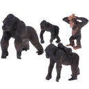 4pcs Lifelike Gorilla Family Model, Wild Animal Figurines, Kids Toy Desktop Ornaments