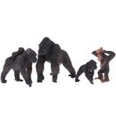 4pcs Lifelike Gorilla Family Model, Wild Animal Figurines, Kids Toy Desktop Ornaments