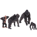 4pcs Lifelike Gorilla Family Model, Wild Animal Figurines, Kids Toy Desktop Ornaments