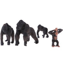 4pcs Lifelike Gorilla Family Model, Wild Animal Figurines, Kids Toy Desktop Ornaments