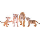 Model Simulation Tiger Figure Toy Playset Include Tiger Mother,Tiger Dad and 2Pcs Tiger Baby