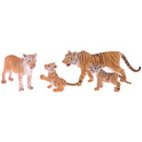 Model Simulation Tiger Figure Toy Playset Include Tiger Mother,Tiger Dad and 2Pcs Tiger Baby