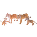 Model Simulation Tiger Figure Toy Playset Include Tiger Mother,Tiger Dad and 2Pcs Tiger Baby