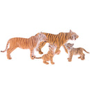 Model Simulation Tiger Figure Toy Playset Include Tiger Mother,Tiger Dad and 2Pcs Tiger Baby