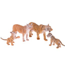 Model Simulation Tiger Figure Toy Playset Include Tiger Mother,Tiger Dad and 2Pcs Tiger Baby