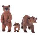 3pcs Lifelike Bear Family Model, Wild Animal Figurines, Kids Toy Desktop Ornaments